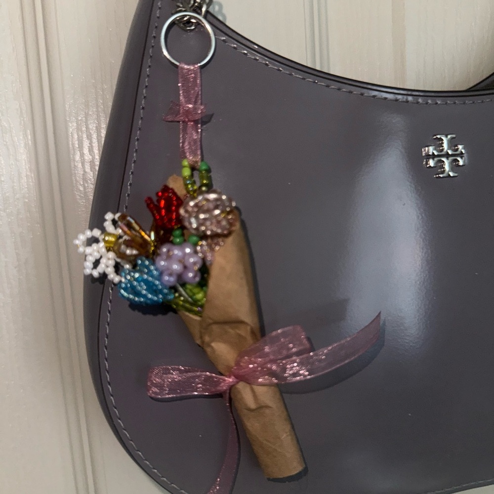 Floral Beaded Charm keychain